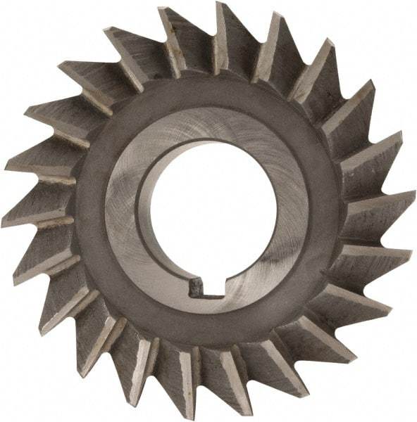 Value Collection - 3" Diam x 5/8" Width of Cut, 45° Included Angle, Arbor Connection, High Speed Steel Single Angle Cutter - Right Hand Cut, Oxide Finish - Americas Industrial Supply