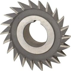 Value Collection - 3" Diam x 3/4" Width of Cut, 45° Included Angle, Arbor Connection, High Speed Steel Single Angle Cutter - Right Hand Cut, Oxide Finish - Americas Industrial Supply