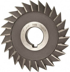 Value Collection - 4" Diam x 1/2" Width of Cut, 45° Included Angle, Arbor Connection, High Speed Steel Single Angle Cutter - Right Hand Cut, Oxide Finish - Americas Industrial Supply