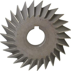 Value Collection - 4" Diam x 3/4" Width of Cut, 45° Included Angle, Arbor Connection, High Speed Steel Single Angle Cutter - Right Hand Cut, Oxide Finish - Americas Industrial Supply