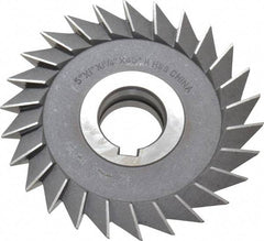 Value Collection - 5" Diam x 1" Width of Cut, 45° Included Angle, Arbor Connection, High Speed Steel Single Angle Cutter - Right Hand Cut, Oxide Finish - Americas Industrial Supply