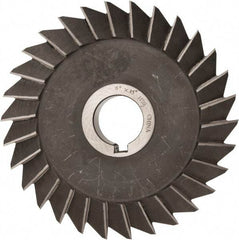 Value Collection - 6" Diam x 1" Width of Cut, 45° Included Angle, Arbor Connection, High Speed Steel Single Angle Cutter - Right Hand Cut, Oxide Finish - Americas Industrial Supply