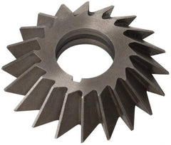 Value Collection - 5" Diam x 1" Width of Cut, 60° Included Angle, Arbor Connection, High Speed Steel Single Angle Cutter - Left Hand Cut, Uncoated - Americas Industrial Supply