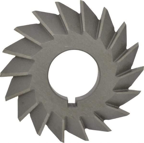 Value Collection - 2-1/2" Diam x 1/2" Width of Cut, 45° Included Angle, Arbor Connection, High Speed Steel Single Angle Cutter - Left Hand Cut, Oxide Finish - Americas Industrial Supply