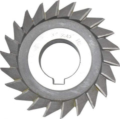 Value Collection - 3" Diam x 5/8" Width of Cut, 45° Included Angle, Arbor Connection, High Speed Steel Single Angle Cutter - Left Hand Cut, Oxide Finish - Americas Industrial Supply