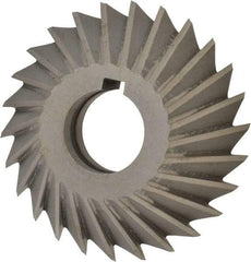 Value Collection - 4" Diam x 1" Width of Cut, 45° Included Angle, Arbor Connection, High Speed Steel Single Angle Cutter - Left Hand Cut, Oxide Finish - Americas Industrial Supply