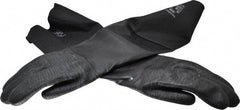 Ansell - Size XL (10), 26" Long, 85 mil Thick, Supported, Neoprene Chemical Resistant Gloves - Textured Finish, Fleece/Jersey Lined, Gauntlet Cuff, ANSI Abrasion Level 3, ANSI Cut Level 2, Black, FDA Approved - Americas Industrial Supply