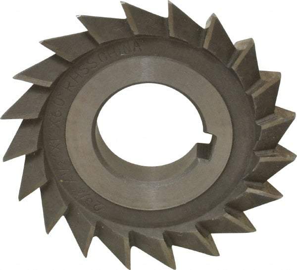 Value Collection - 2-3/4" Diam x 1/2" Width of Cut, 60° Included Angle, Arbor Connection, High Speed Steel Single Angle Cutter - Right Hand Cut, Oxide Finish - Americas Industrial Supply