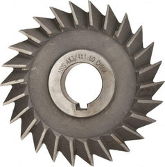 Value Collection - 4" Diam x 3/4" Width of Cut, 60° Included Angle, Arbor Connection, High Speed Steel Single Angle Cutter - Right Hand Cut, Oxide Finish - Americas Industrial Supply