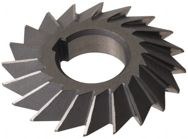 Made in USA - 6° 6" Cut Diam, 1-1/2" Cut Width, 1-1/4" Arbor, High Speed Steel Double-Angle Cutter - Americas Industrial Supply