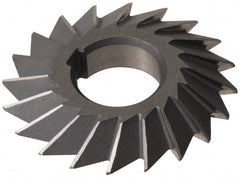 Made in USA - 4° 4" Cut Diam, 1" Cut Width, 1-1/4" Arbor, High Speed Steel Double-Angle Cutter - Americas Industrial Supply