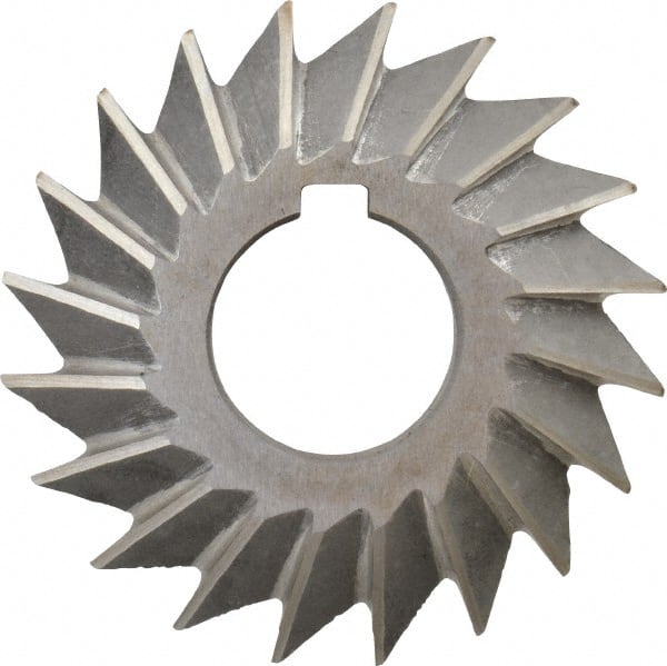 Value Collection - 2-3/4° 2-3/4" Cut Diam, 1/2" Cut Width, 1" Arbor, High Speed Steel Double-Angle Cutter - Americas Industrial Supply
