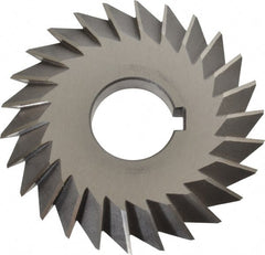 Value Collection - 4° 4" Cut Diam, 1/2" Cut Width, 1-1/4" Arbor, High Speed Steel Double-Angle Cutter - Americas Industrial Supply