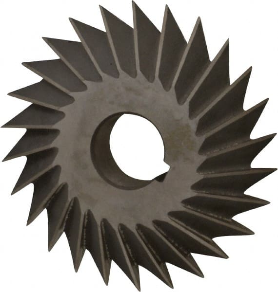 Value Collection - 4° 4" Cut Diam, 3/4" Cut Width, 1" Arbor, High Speed Steel Double-Angle Cutter - Americas Industrial Supply