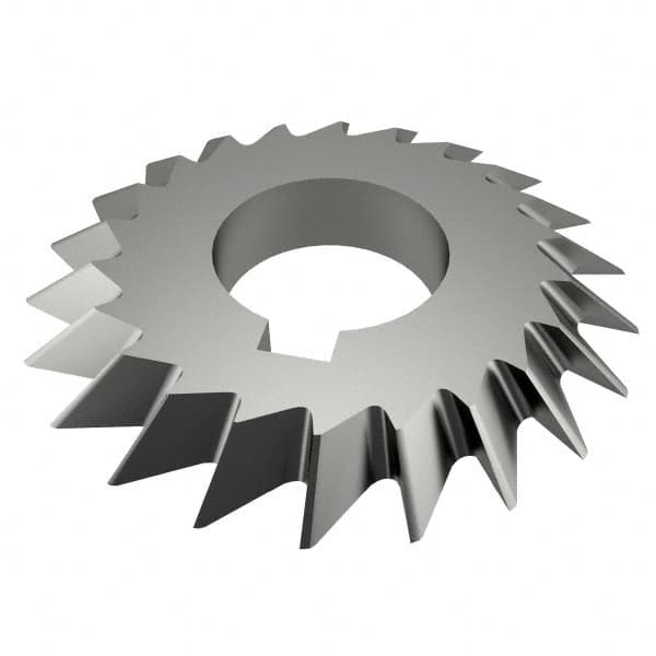 Value Collection - 2-3/4° 2-3/4" Cut Diam, 1/2" Cut Width, 1" Arbor, High Speed Steel Double-Angle Cutter - Americas Industrial Supply