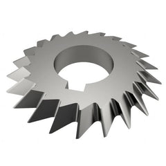 Value Collection - 2-3/4° 2-3/4" Cut Diam, 1/2" Cut Width, 1" Arbor, High Speed Steel Double-Angle Cutter - Americas Industrial Supply