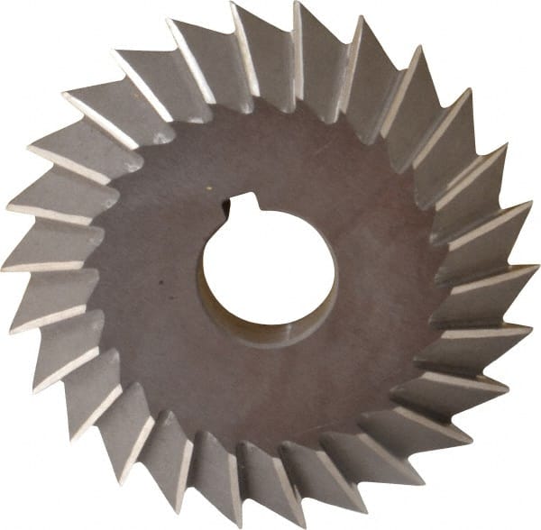 Value Collection - 4° 4" Cut Diam, 3/4" Cut Width, 1" Arbor, High Speed Steel Double-Angle Cutter - Americas Industrial Supply