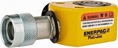 Enerpac - 10 Ton, 0.44" Stroke, 0.98 Cu In Oil Capacity, Portable Hydraulic Flat Body Cylinder - 2.24 Sq In Effective Area, 1.69" Lowered Ht., 2.13" Max Ht., 1.69" Cyl Bore Diam, 1.5" Plunger Rod Diam, 10,000 Max psi - Americas Industrial Supply