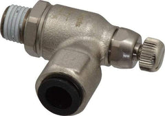 Legris - 3/8" Tube OD x 1/4" NPT Metal Flow Control Regulator - 0 to 145 psi & Treated Brass Material - Americas Industrial Supply