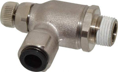 Legris - 3/8" Tube OD x 3/8" NPT Metal Flow Control Regulator - 0 to 145 psi & Treated Brass Material - Americas Industrial Supply