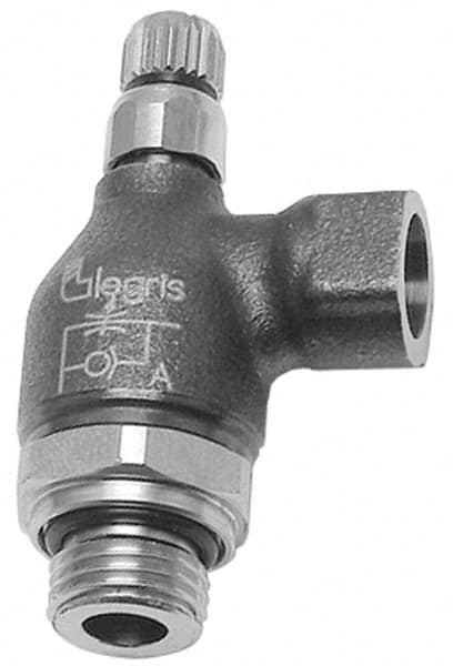 Legris - 1/2" BSPP Mini Swivel Flow Control Regulator - 0 to 145 psi, Treated Brass Material & Buna Nitrile O-Ring - Americas Industrial Supply