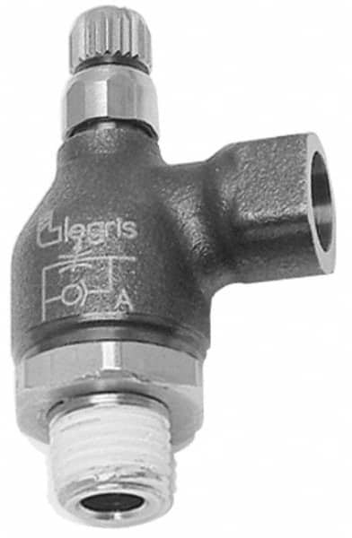 Legris - 3/8" NPT Mini Swivel Flow Control Regulator - 0 to 145 psi, Treated Brass Material & Viton O-Ring - Americas Industrial Supply
