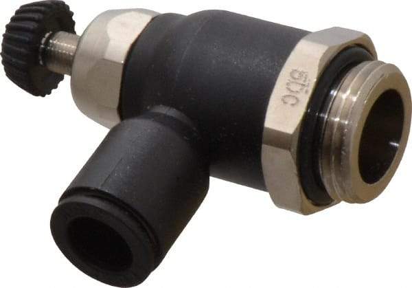 Legris - 8mm Tube OD x 3/8 Male BSPP Compact Meter Out Flow Control Valve - 14.5 to 145 psi, Nylon - Americas Industrial Supply