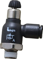 Legris - 6mm Tube OD x 1/8 Male BSPT Compact Meter Out Flow Control Valve - 14.5 to 145 psi, Nylon - Americas Industrial Supply