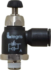 Legris - 8mm Tube OD x 1/8 Male BSPT Compact Meter Out Flow Control Valve - 14.5 to 145 psi, Nylon - Americas Industrial Supply