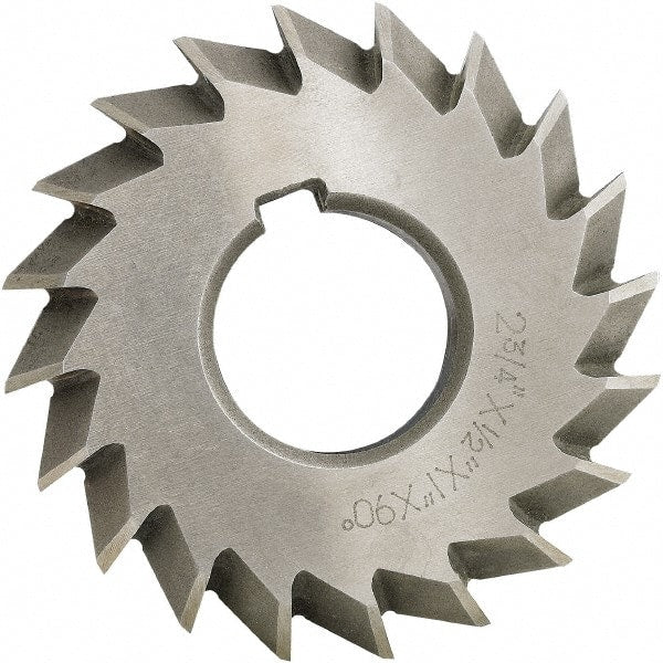 Made in USA - 6° 6" Cut Diam, 1-1/4" Cut Width, 1-1/4" Arbor, High Speed Steel Double-Angle Cutter - Americas Industrial Supply