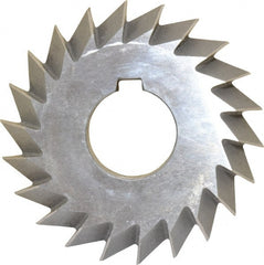 Value Collection - 3° 3" Cut Diam, 5/8" Cut Width, 1" Arbor, High Speed Steel Double-Angle Cutter - Americas Industrial Supply