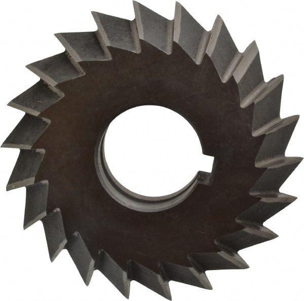 Value Collection - 3° 3" Cut Diam, 3/4" Cut Width, 1" Arbor, High Speed Steel Double-Angle Cutter - Americas Industrial Supply