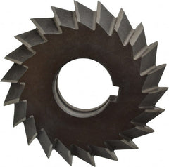 Value Collection - 3° 3" Cut Diam, 3/4" Cut Width, 1" Arbor, High Speed Steel Double-Angle Cutter - Americas Industrial Supply