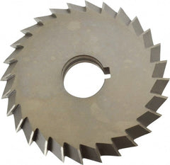 Value Collection - 5° 5" Cut Diam, 3/4" Cut Width, 1-1/4" Arbor, High Speed Steel Double-Angle Cutter - Americas Industrial Supply