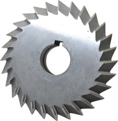 Value Collection - 5° 5" Cut Diam, 1" Cut Width, 1-1/4" Arbor, High Speed Steel Double-Angle Cutter - Americas Industrial Supply