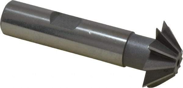 Value Collection - 1" Diam x 5/16" Width of Cut, 45° Included Angle, Shank Connection, High Speed Steel Single Angle Cutter - 1/2" Shank Diam, 2-1/2" Overall Length, Right Hand Cut, Uncoated - Americas Industrial Supply