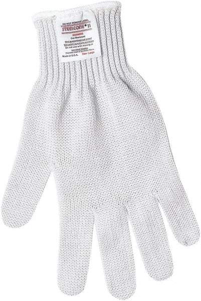MCR Safety - Size S, ANSI Cut Lvl 5, Steelcore Cut Resistant Gloves - 9.5" Long, White, Ambidextrous - Americas Industrial Supply