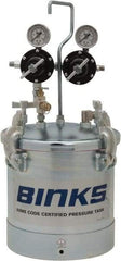 Binks - Paint Sprayer Pressure Tank - 2.8 Gallon ASME with 2 Regulators, Compatible with Air Operated Spray Guns - Americas Industrial Supply