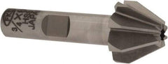 Interstate - 3/4" Large x 5/16" Small Diam, 17/32" Width of Cut, 60° Included Angle, High Speed Steel Face Angle Cutter - 3/8" Shank Diam, 2-3/32" Overall Length, Weldon Flat - Americas Industrial Supply