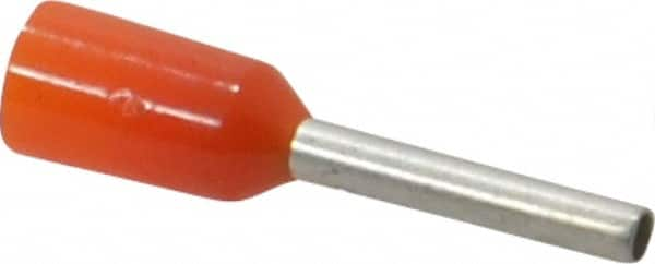 ACI - 22 AWG, Partially Insulated, Crimp Electrical Wire Ferrule - 8mm Long x 1.3mm Diameter Pin, 14mm Overall Length - Americas Industrial Supply