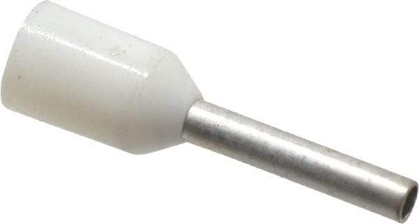 ACI - 20 AWG, Partially Insulated, Crimp Electrical Wire Ferrule - 8mm Long x 1-1/2mm Diameter Pin, 14.4mm Overall Length - Americas Industrial Supply