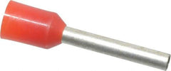 ACI - 16 AWG, Partially Insulated, Crimp Electrical Wire Ferrule - 12mm Long x 2mm Diameter Pin, 18.4mm Overall Length - Americas Industrial Supply