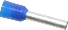 ACI - 14 AWG, Partially Insulated, Crimp Electrical Wire Ferrule - 12mm Long x 2.6mm Diameter Pin, 19mm Overall Length - Americas Industrial Supply