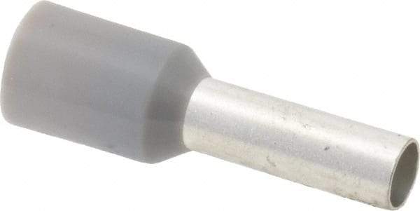 ACI - 12 AWG, Partially Insulated, Crimp Electrical Wire Ferrule - 10mm Long x 3.2mm Diameter Pin, 17-1/2mm Overall Length - Americas Industrial Supply