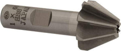 Interstate - 1" Large x 3/8" Small Diam, 11/16" Width of Cut, 60° Included Angle, High Speed Steel Face Angle Cutter - 1/2" Shank Diam, 2-13/32" Overall Length, Weldon Flat - Americas Industrial Supply