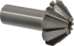 Interstate - 1-5/8" Large x 5/8" Small Diam, 11/16" Width of Cut, 90° Included Angle, High Speed Steel Face Angle Cutter - 3/4" Shank Diam, 2-11/16" Overall Length, Weldon Flat - Americas Industrial Supply