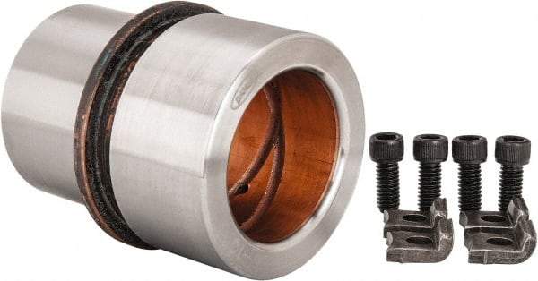 Dayton Lamina - 2" ID x 3-5/8" OAL, Steel, Bronze Plated Die & Mold Shoulder Bushing - Shoulder, 2.909" Bottom OD, 2-1/2" Top OD, 3.064" Collar OD, 2" Under Collar, 1-5/8" Above Collar - Americas Industrial Supply