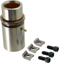 Dayton Lamina - 1-1/4" ID x 4-1/8" OAL, Steel, Bronze Plated Die & Mold Shoulder Bushing - Extra Long Shoulder, 1.94" Bottom OD, 1-3/4" Top OD, 2.095" Collar OD, 3" Under Collar, 1-1/8" Above Collar - Americas Industrial Supply