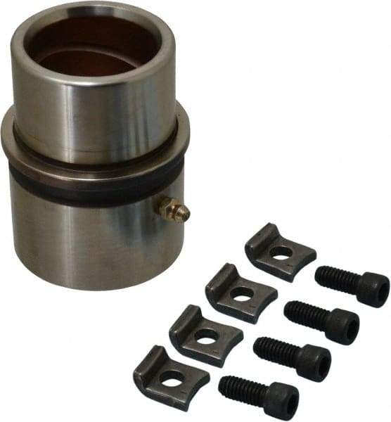 Dayton Lamina - 1-3/4" ID x 4-3/8" OAL, Steel, Bronze Plated Die & Mold Shoulder Bushing - Extra Long Shoulder, 2-1/2" Bottom OD, 2-1/4" Top OD, 2.658" Collar OD, 3" Under Collar, 1-3/8" Above Collar - Americas Industrial Supply