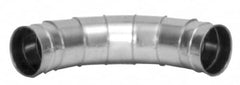 Made in USA - 5" ID Galvanized Duct Fitting - 8.82" Long, 24 Gage - Americas Industrial Supply